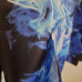 Black Blue Flame Large Hoodie Hooded Sweatshirt Kangaroo Pocket