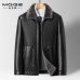 Mens Faux  Leather Jacket  Business Casual Thickened Fur Lined Winter Dad Coat
