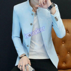 New Mens Blazer jacket Single breasted Slim Fit Stand collar Coats Chinese style New Mens Blazer jacket Single breasted Slim Fit Stand collar Coats Chinese style