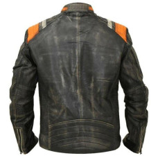 Men's Retro 3 Cafe Racer Biker Vintage Motorcycle Distressed Real Leather Jacket Men's Retro 3 Cafe Racer Biker Vintage Motorcycle Distressed Real Leather Jacket