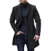 2023 New Woolen Coat Men's Woolen Mid Length Trench Coat Wool Blend Fall Jacket