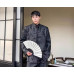 Men's Fashion Winter Stand Collar Long Sleeve Loose Printed PANKOU Suit Coats