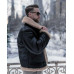 Men’s B3 RAF Bomber Black Aviator Flying Faux Fur Real Leather Jacket Coat