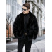 Men's Faux Fur Jacket Lapel Short Style Thickened Loose Casual Coat Winter Warm Men's Faux Fur Jacket Lapel Short Style Thickened Loose Casual Coat Winter Warm