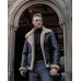 Men’s B3 RAF Bomber Black Aviator Flying Faux Fur Real Leather Jacket Coat