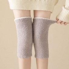 Girls Women Hosiery Knitted Leg Warmers Coral Fleece Socks Knee Protection