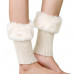 Women Faux Fur Boot Cuff Short Furry Leg Warmers Knitted Girls Winter Socks