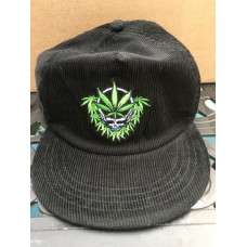 Black Corduroy Snapback Hat Grateful Dead Stealie Cannabis Leaf Marijuana Lot