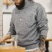 Vintage Men Winter Knitted Turtleneck Sweaters Solid Warm Gray Classic Pullover