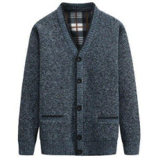 Cardigan Men Autumn Winter Thick V Neck Knitted Sweater Coats Warm Men Mens