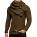Casual Men's Knitted Jacket Turtleneck Cardigan Winter Pullover Hoodies Sweaters