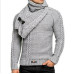 Casual Men's Knitted Jacket Turtleneck Cardigan Winter Pullover Hoodies Sweaters