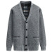 Cardigan Men Autumn Winter Thick V Neck Knitted Sweater Coats Warm Men Mens