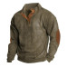 New Men Sweatshirts Loose Long Sleeve Collar Pullover Tops Outdoor Hoodies 