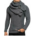 Casual Men's Knitted Jacket Turtleneck Cardigan Winter Pullover Hoodies Sweaters