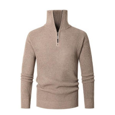 Men's Knitwear Half Zipper Turtleneck Casual Sweater Warm Slim-Fit Base Shirt