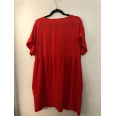 Gently Used Plus Size Orange Short Sleeve V-Neck Dress