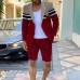 Fashion Casual Suit Shorts Single Breasted Mens 2PCS Business Coat+pants Formal 