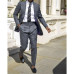 Gray Men Suits Wedding Business Tuxedos 2 Pieces Peak Lapel Regular Fit Formal