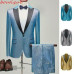 Mens Glitter Stage Club Show Costume Lapel Slim Fit One Button Blazer Pants 2Pcs Mens Glitter Stage Club Show Costume Lapel Slim Fit One Button Blazer Pants 2Pcs