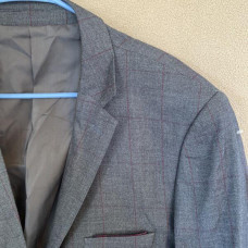 UNBranded 156/56 Men's Jacket Elegant Gray Striped Evening Man Blazer XL Formal