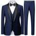 Men Suits Jacket Trousers Waistcoat Male Wedding Coat Vest Pants 3 Pieces Set