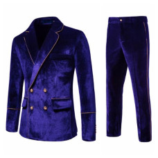 Men's High-end Velvet Suits Dress Jacket Party Costumes Jacket Pants