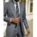 Gray Men Suits Wedding Business Tuxedos 2 Pieces Peak Lapel Regular Fit Formal