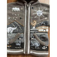 Peruvian Handmade Zip Up Hooded Sweater Size 4T