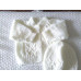 New. Hand Knitted Baby White Cardigan & Hat.0-3 Months.Unisex